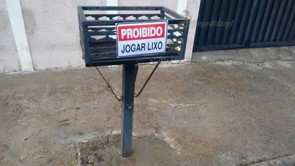 PLACA JOGUE LIXO NA LIXEIRA